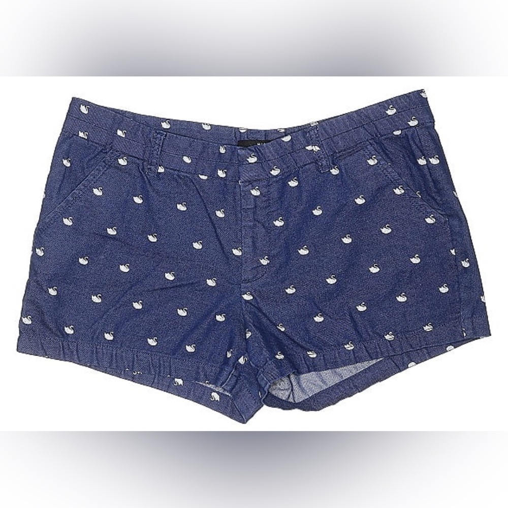 Harper Blue Denim Swan Print Shorts